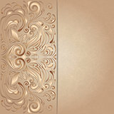 background for invitation with brown floral pattern
