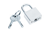 modern padlock with keys