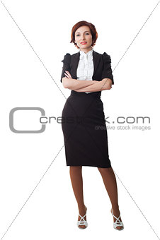 Attractive businesswoman with her arms crossed
