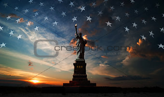 Independence day. Liberty enlightening the world
