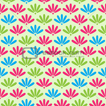 Pink Floral Stylized Simple Seamless Pattern