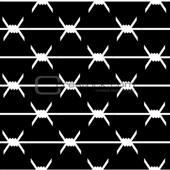 Seamless wallpaper barbed wire. Vector illustration.