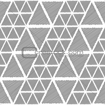 Design seamless monochrome triangle geometric pattern
