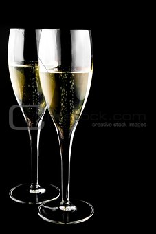 two glass with champagne