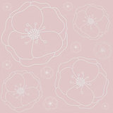 Pink floral seamless pattern. Vector.