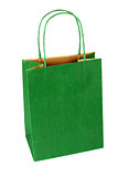 Green Gift Bag on White