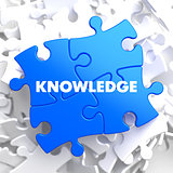 Knowledge Concept on Blue Puzzle.