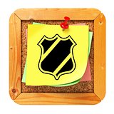 Security Concept - Yellow Sticker on Message Board.