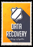 Data Recovery on Yellow in Flat Design.
