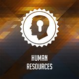 Human Resources on Triangle Background.
