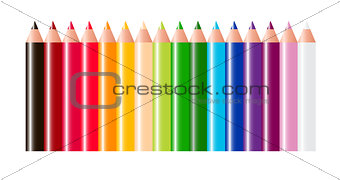 Pencils Isolated on White Background Vector Illustration