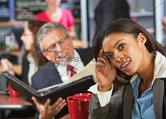 Woman Ignoring Business Man