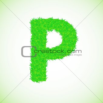 grass letter P