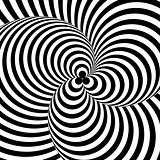 Design monochrome twirl circular illusion background