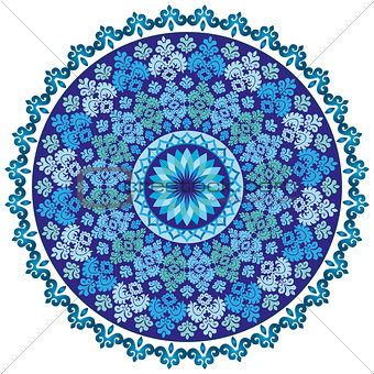blue oriental pattern and ornaments
