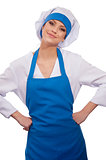 young woman in the form of chef