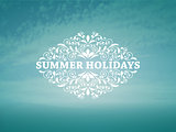 Vector Summer Background with blue sky and sea