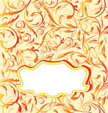 Autumn orange background, seamless floral texture