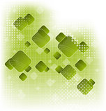 Abstract creative green background with squares