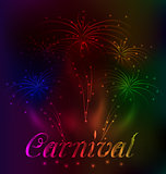 Colorful fireworks background for Carnival party 