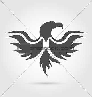 Abstract label of eagle silhouette