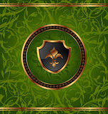 Royal golden frame with medallion and fleur de lis for design pa