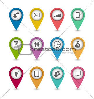 Set business infographics icons for design website layout