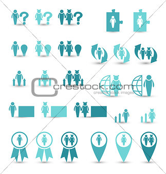 Set business icons, management and human resources