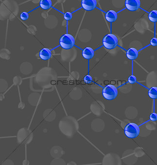 Molecular structures chain over grey background