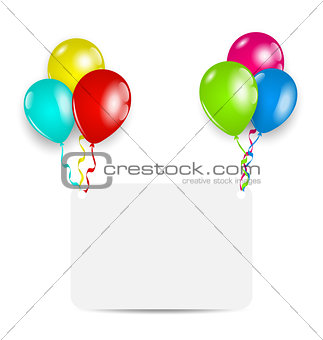 Greeting card with colorful balloons