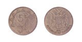 Old five dollar coin, Namibian currency