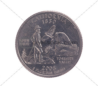 United States California quarter dollar coin