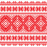 Seamless Ukrainian folk red embroidery pattern