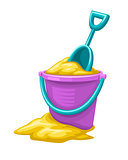 Toy bucket with sand and scoop for children game