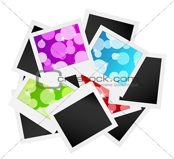 photo frame collection with bubbles or blank