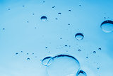 Background of blue water drops 
