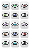 Eye colors sight icons set - vector icons set
