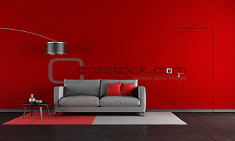 Red and black living room 