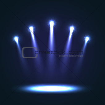 Vector Background With Group Bright Spotlights