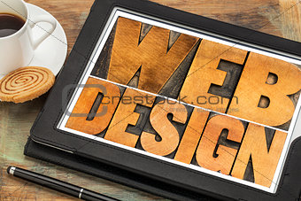 web design on a digital tablet