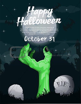 Halloween Zombie Poster