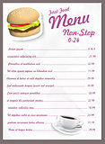 Fast food menu