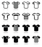 Football or soccer jerseys icons set