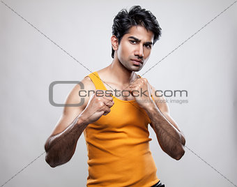 Indian man prepared to fight