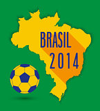 Brazilian map with ball.
