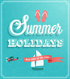 Summer Holidays typographic design.