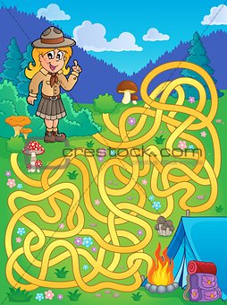 Maze 1 with scout girl