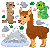 Mountain animals theme collection 1