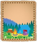 Parchment with campsite theme 1