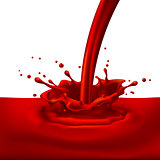 Red paint splashing